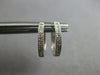 ESTATE .15CT DIAMOND 14K WHITE GOLD FILIGREE OVAL HOOP HUGGIE HANGING EARRINGS