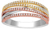 ESTATE .25CT DIAMOND 14KT TRI COLOR GOLD 3D CRISS CROSS MULTI ROW FUN LOVE RING