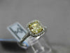 ESTATE .98CT IGI / GIA FANCY YELLOW DIAMOND 18KT WHITE GOLD 3D ENGAGEMENT RING