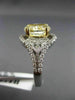LARGE 3.90CT WHITE & FANCY YELLOW DIAMOND 14KR WHITE GOLD HEART ENGAGEMENT RING