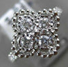 ESTATE WIDE .64CT DIAMOND 18K WHITE GOLD 4 STONE FILIGREE FLOWER SQUARE FUN RING
