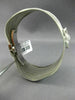 ESTATE LARGE .68CT DIAMOND 18KT GOLD & STAINLESS STEEL 3D FLOWER BANGLE BRACELET