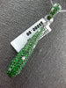 LARGE 11.46CT DIAMOND & AAA TSAVORITE 18K WHITE GOLD ELONGATED TEAR DROP PENDANT