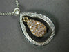 ESTATE .84CT WHITE & PINK DIAMOND 18KT WHITE & ROSE GOLD 3D TEAR DROP NECKLACE