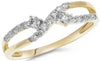 ESTATE .32CT DIAMOND 14KT YELLOW GOLD 3D CRISS CROSS INFINITY LOVE RING