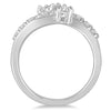 ESTATE .50CT DIAMOND 14KT WHITE GOLD 3D CLASSIC 2 STONE CRISS CROSS LOVE RING