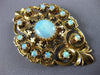 ANTIQUE LARGE VICTORIAN FIERY OPAL 14KT YELLOW GOLD FILIGREE PIN PENDANT #20240