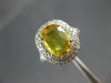 ESTATE 2.37CT DIAMOND & AAA YELLOW SAPPHIRE 14KT WHITE GOLD HALO ENGAGEMENT RING