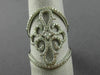 ESTATE EXTRA LARGE .85CT DIAMOND 14KT WHITE GOLD 3D FLOWER OPEN FILIGREE RING