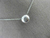 ESTATE .15CT ROUND CUT DIAMOND 14K WHITE GOLD 3D CLASSIC SOLITAIRE PENDANT #4332