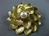 ANTIQUE LARGE .24CT GARNET & PEARL 14KT YELLOW GOLD FLOWER FILIGREE BROOCH 20413