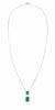 LARGE 3.30CT DIAMOND & AAA EMERALD 18KT 2 TONE GOLD 3D HALO BY THE YARD NECKLACE