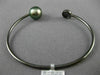 ESTATE .14CT BLACK DIAMOND & AAA TAHITIAN PEARL 18KT BLACK GOLD BANGLE BRACELET