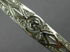 ANTIQUE LONG .95CT ROUND DIAMOND 14KT WHITE GOLD 3D FILIGREE BROOCH PIN #19044