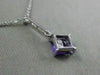 ESTATE 1.06CT DIAMOND & AMETHYST 14K WHITE GOLD 3D ELONGATED FLOATING PENDANT