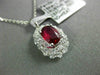LARGE 1.62CT DIAMOND & AAA RUBY 18KT WHITE GOLD 3D OVAL DOUBLE HALO PENDANT
