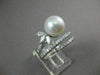 ANTIQUE 1.10CT DIAMOND 10MM SOUTH SEA PEARL 14KT WHITE GOLD COCKTAIL RING #22918