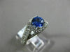 ESTATE 1.56CT DIAMOND & AAA SAPPHIRE 14K WHITE GOLD SQUARE HALO ENGAGEMENT RING