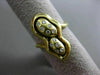 ESTATE LARGE .18CT ROUND DIAMOND 18KT YELLOW GOLD 3D ALLIGATOR ETOILE SHELL RING