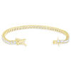 ESTATE 7.0CT DIAMOND 14KT YELLOW GOLD 3D CLASSIC ROUND TENNIS BRACELET