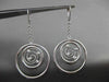 ESTATE LARGE .24CT DIAMOND 14KT WHITE GOLD MULTI CIRCLE ETOILE DROP EARRINGS