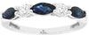 1.14CT DIAMOND & AAA SAPPHIRE 14K WHITE GOLD 3D 5 STONE WEDDING ANNIVERSARY RING