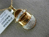 ESTATE LARGE .43CT DIAMOND 14KT ROSE GOLD 3D BABY SHOE PAVE FUN FLOATING PENDANT