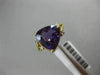 LARGE 3.24CT DIAMOND & AAA TRILLION AMETHYST 14KT YELLOW GOLD MILGRAIN FUN RING