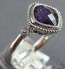 1.42CT DIAMOND & AAA AMETHYST 14KT WHITE GOLD CUSHION & ROUND FILIGREE FUN RING