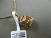 ESTATE .53CT ROUND & EMERALD DIAMOND 18KT ROSE GOLD 3D CLUSTER FLOATING PENDANT