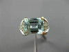 LARGE 3.32CT DIAMOND & AAA AQUAMARINE 14K 2 TONE GOLD TRIANGULAR ENGAGEMENT RING