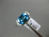 ESTATE 1.31CT DIAMOND & AAA BLUE TOPAZ 14K WHITE GOLD 3 STONE FILIGREE LOVE RING