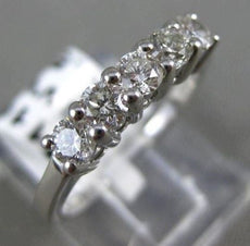 ESTATE .50CT DIAMOND 14KT WHITE GOLD 5 STONE SHARE PRONG ANNIVERSARY RING #18888