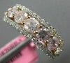 WIDE 1.68CT WHITE & PINK DIAMOND 18K WHITE & ROSE GOLD 3D HALO ANNIVERSARY RING
