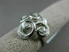 ESTATE WIDE .17CT DIAMOND 14KT WHITE GOLD 3D SWIRL FLOWER ETOILE FUN LOVE RING