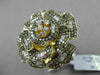 ESTATE MASSIVE 3.66CTW FANCY MULTI COLOR DIAMOND 18KT YELLOW GOLD 3D FLOWER RING