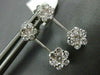 ESTATE 1.06CT DIAMOND 14KT WHITE GOLD 3D DOUBLE FLOWER HANGING EARRINGS #155