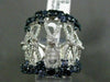 ESTATE MASSIVE 2.82CT DIAMOND & SAPPHIRE 18KT WHITE GOLD INFINITY COCKTAIL RING