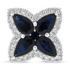 2.34CT DIAMOND AAA SAPPHIRE 14KT WHITE GOLD PEAR SHAPE FLOWER STAR STUD EARRINGS