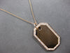 ESTATE LARGE .69CT DIAMOND 14KT ROSE GOLD 3D OCTAGON DOG TAG FLOATING PENDANT