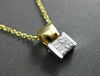 ESTATE .28CT PRINCESS DIAMOND 14KT WHITE & YELLOW GOLD FLOATING PENDANT #11597