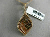 ESTATE EXTRA LARGE 2.20CT MULTI COLOR DIAMOND 18K ROSE GOLD 3D TEAR DROP PENDANT