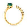 LARGE 1.88CT DIAMOND AAA EMERALD 18K YELLOW GOLD OVAL EMERALD CUT SOLITAIRE RING