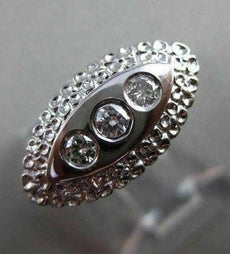 ESTATE .14CT DIAMOND 14KT WHITE & YELLOW GOLD MARQUISE SHAPE 3 STONE RING #21029