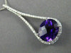 ESTATE X LARGE 4.69CT DIAMOND & AAA AMETHYST 14KT WHITE GOLD PEAR SHAPE PENDANT