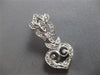 LARGE .60CT DIAMOND 14KT WHITE GOLD 3D HEART FILIGREE LEVERBACK HANGING EARRINGS