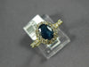 ESTATE 1.47CT DIAMOND & AAA SAPPHIRE 14KT YELLOW GOLD OVAL HALO ENGAGEMENT RING