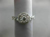 ESTATE .58CT ROUND DIAMOND 18KT WHITE GOLD DOUBLE HALO ENGAGEMENT PROMISE RING