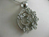 LARGE ESTATE 1.90CTW DIAMOND 14KT WHITE GOLD FLOWER CIRCLE PAVE PENDANT #19907
