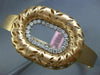 ESTATE LARGE .60CT DIAMOND 14KT ROSE GOLD 3D OVAL FILIGREE LEAF BANGLE BRACELET